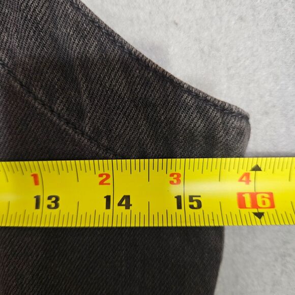 OAT aged Black Volcano Denim Overalls Wide Crop Artsy Boho Size 8 No Belt - Picture 9 of 12